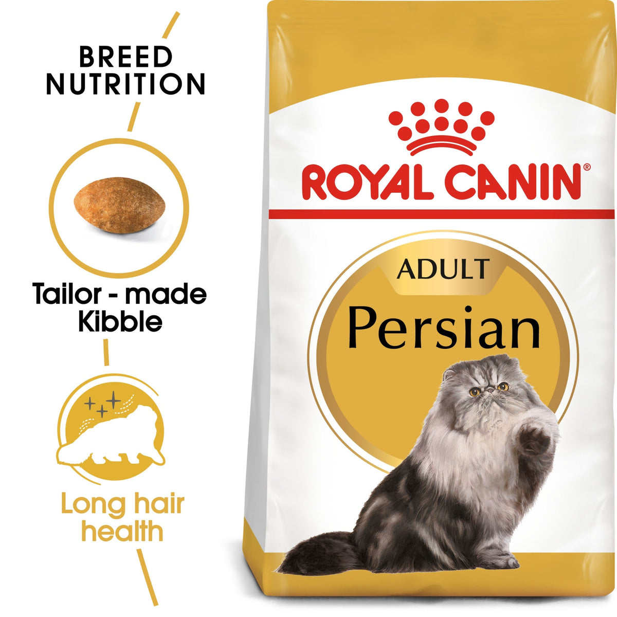 Persian cat on a breed-specific food pack, for a guide to persian cat price in Dubai