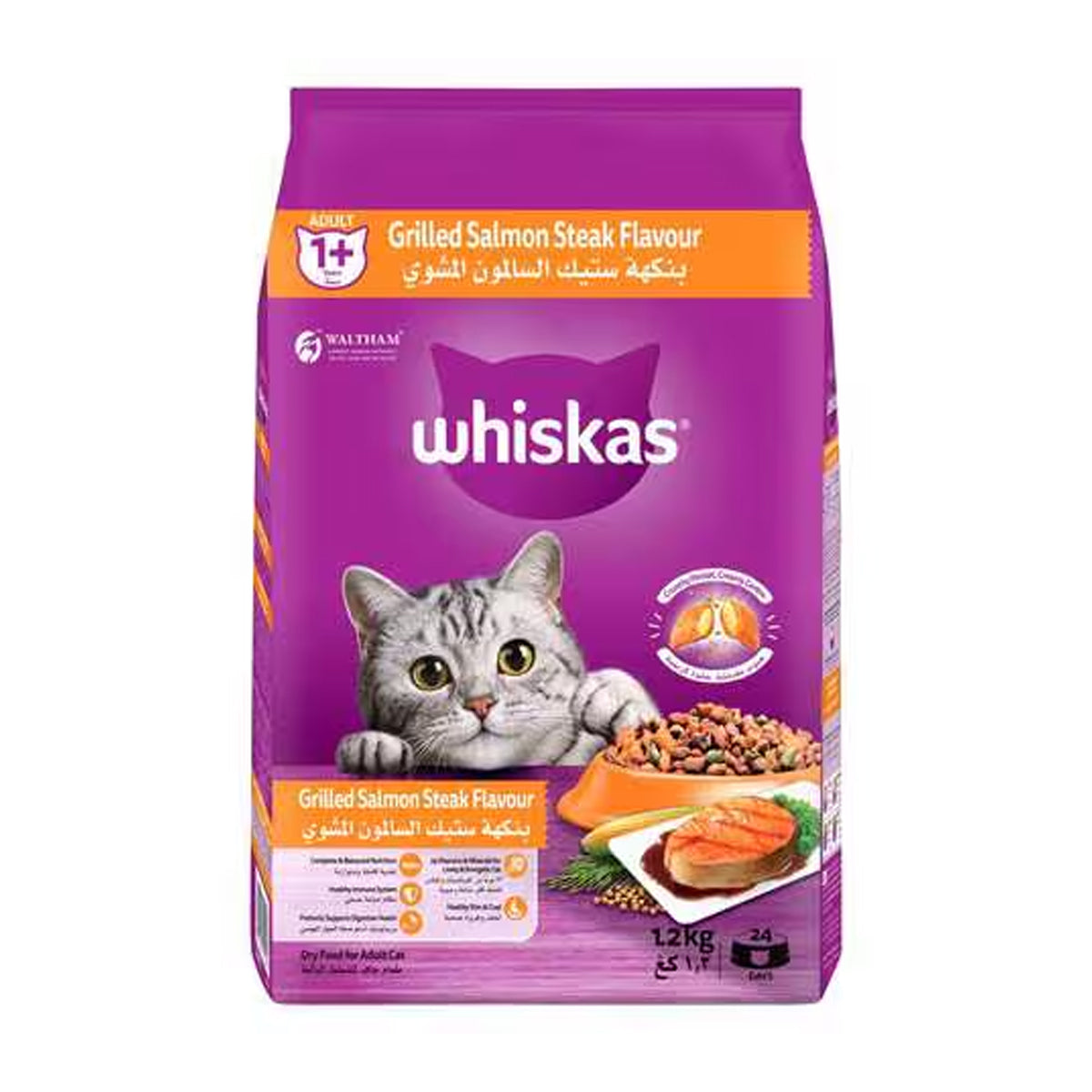 Whiskas Adult Grilled Salmon Steak Flavour Dry Cat Food