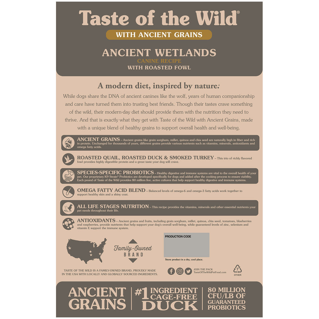 Taste of the Wild Ancient Wetlands Dry Dog Food