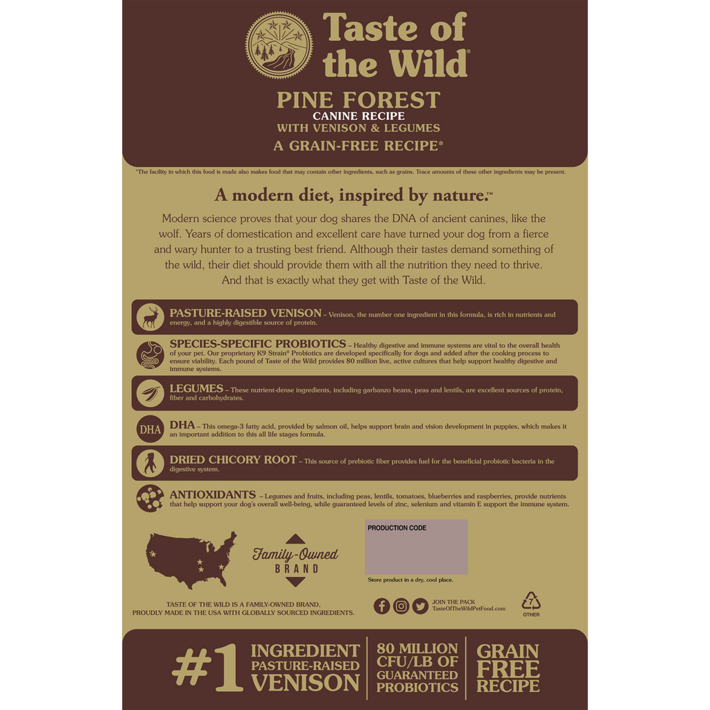 Taste of the Wild Pine Forest Canine Recipe Dog Food
