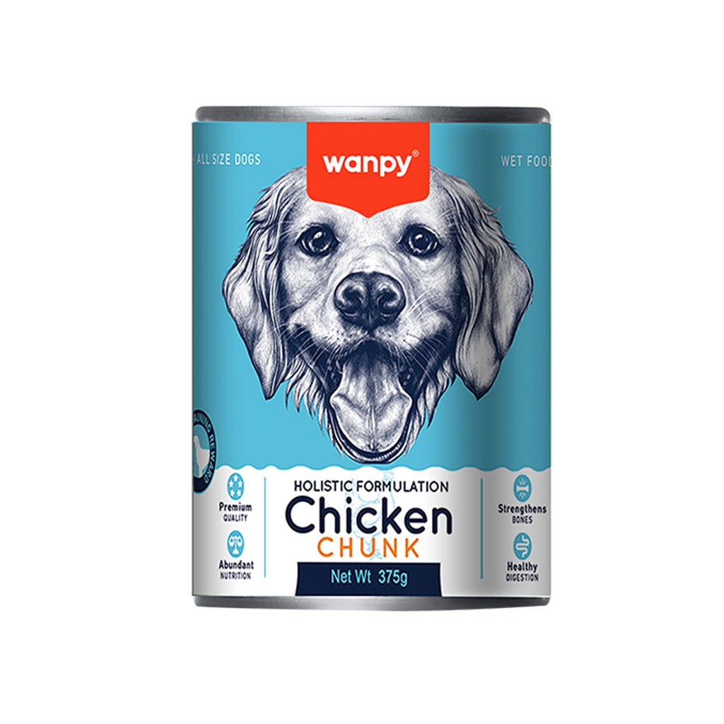Wanpy Chicken Chunk Wet Dog Food Can 375g