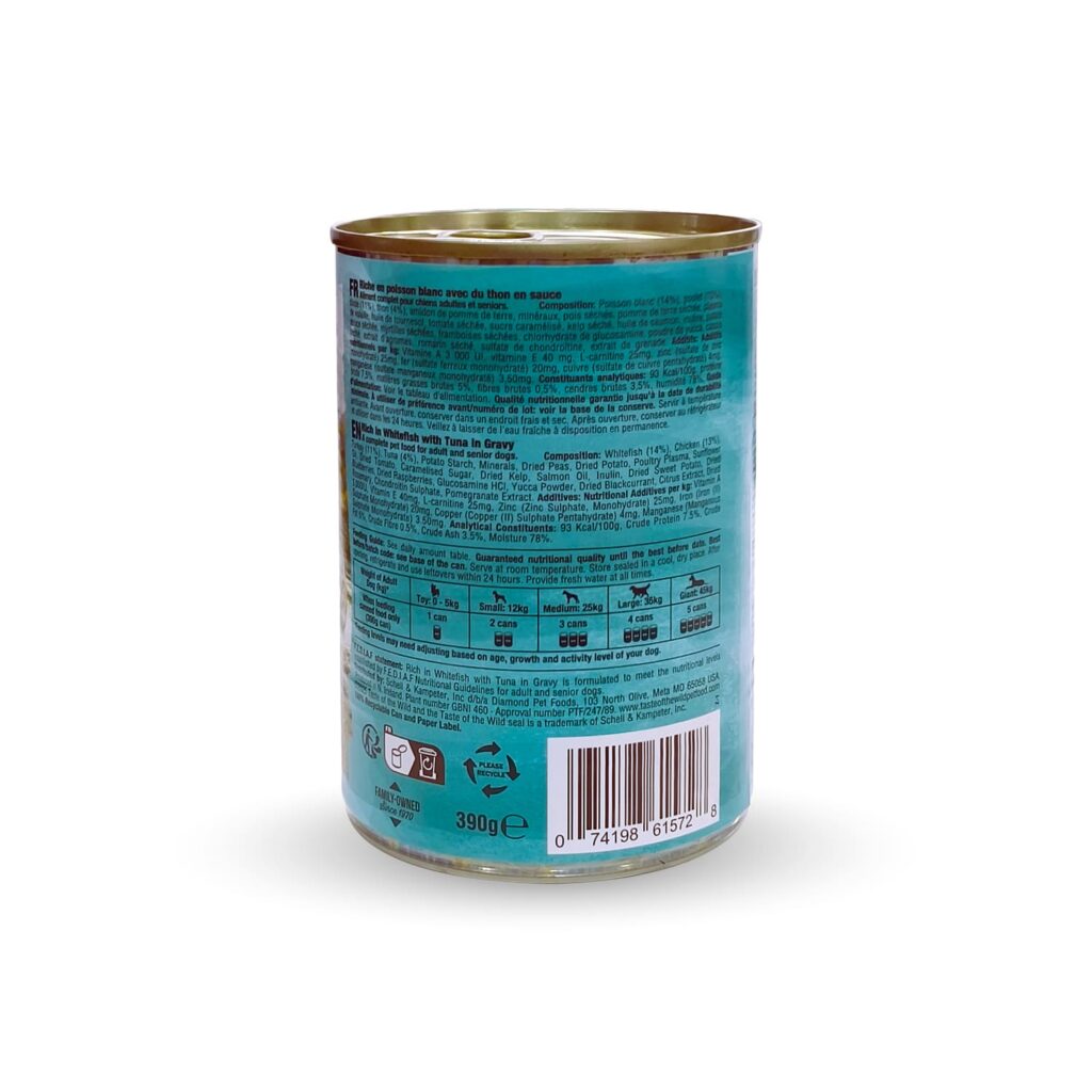 Taste of the Wild White Fish with Tuna in Gravy Dog Food Can