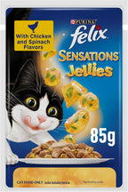 Felix Sensations Jellies Cat Food with Chicken and Spinach 12 x 85g