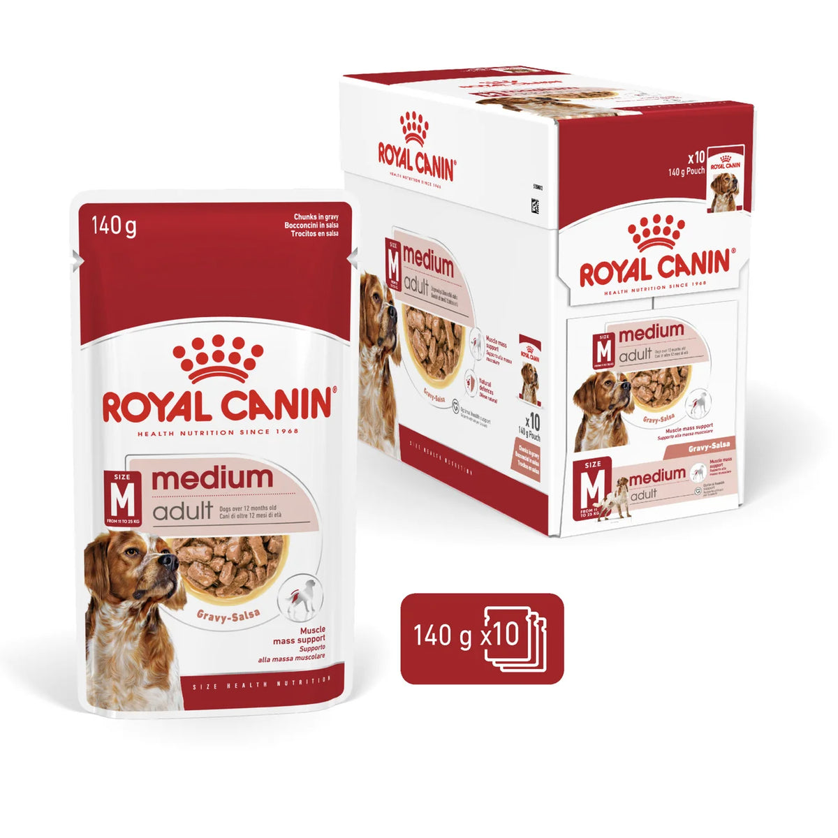 Royal Canin Size Health Nutrition Medium Adult Wet Food - Pouches 10 x 140 g