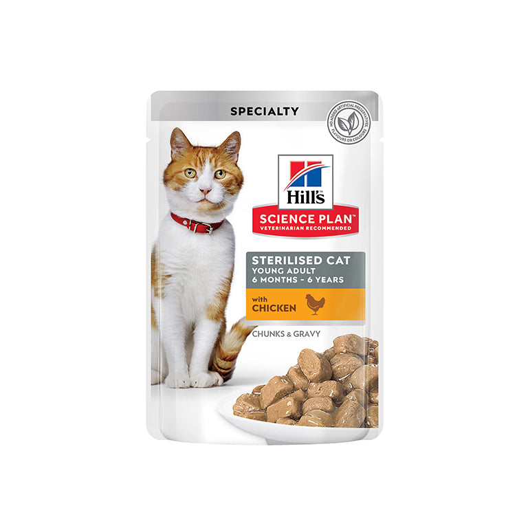 Hill's Science Plan Sterilised Adult Cat Wet Food with Chicken Pouches