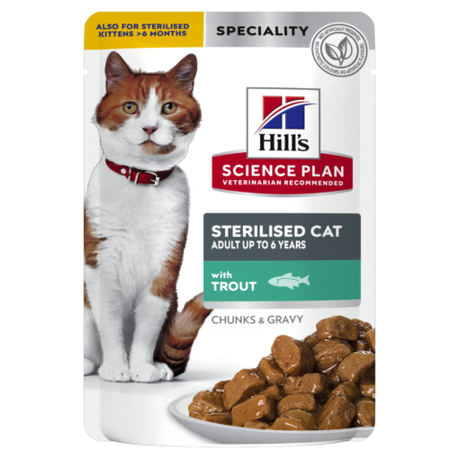 Hill's Science Plan Sterilised Adult Cat Wet Food with Trout Pouches