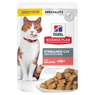Hill's Science Plan Sterilised Adult Cat Wet Food with Salmon Pouches