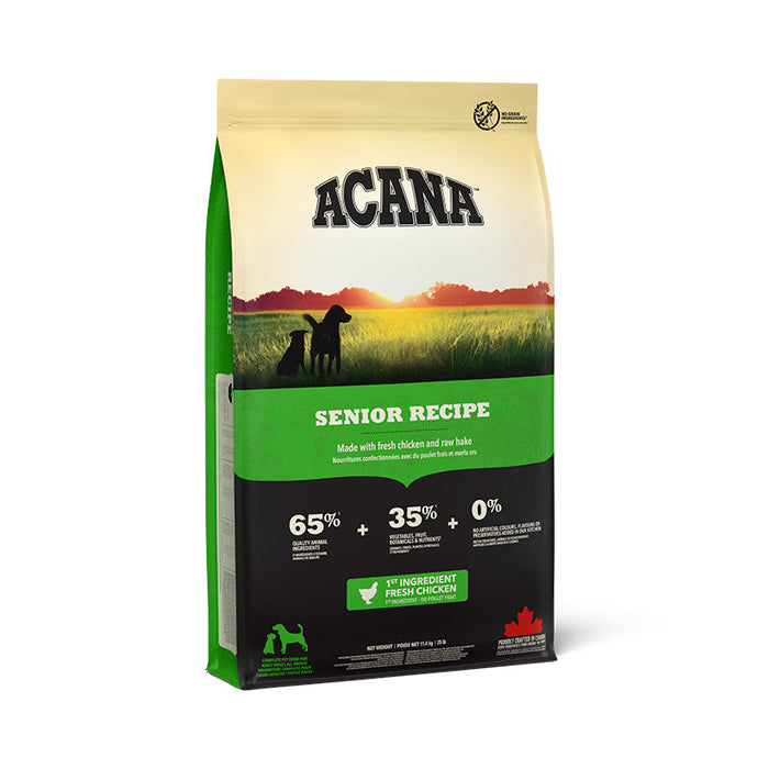 Senior dog food pack, formulated for the later years when considering how long dogs live
