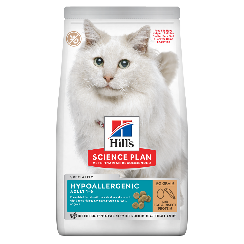 Hill's Science Plan Hypoallergenic Adult Cat Food No Grain Egg & Insect Protein