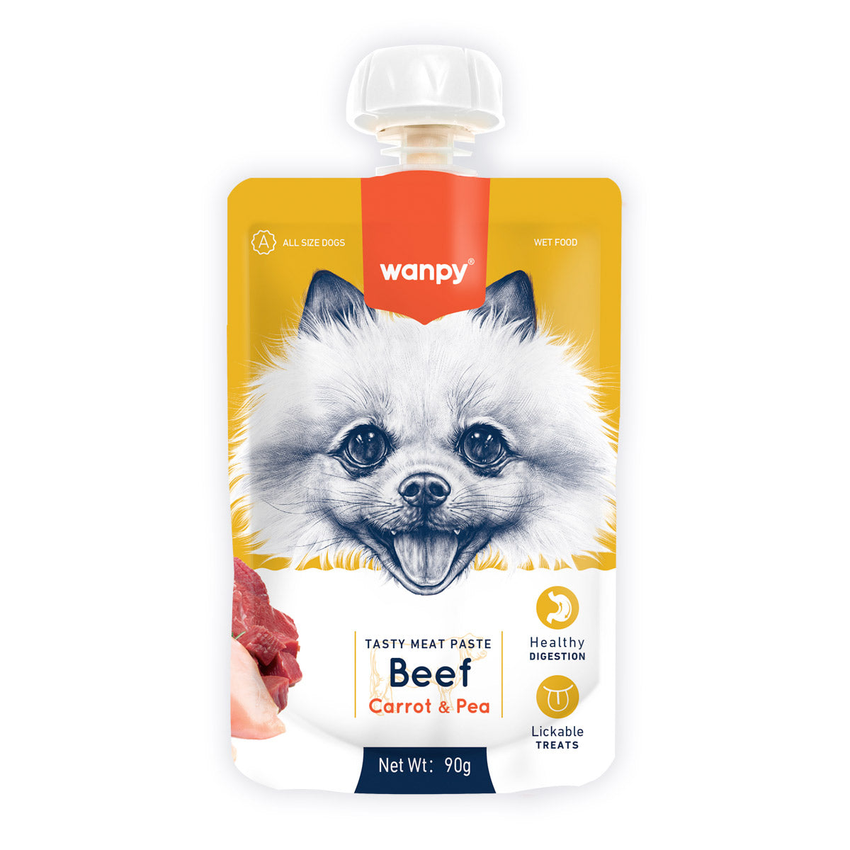 Wanpy Tasty Meat Paste Beef with Carrot & Pea for Dogs