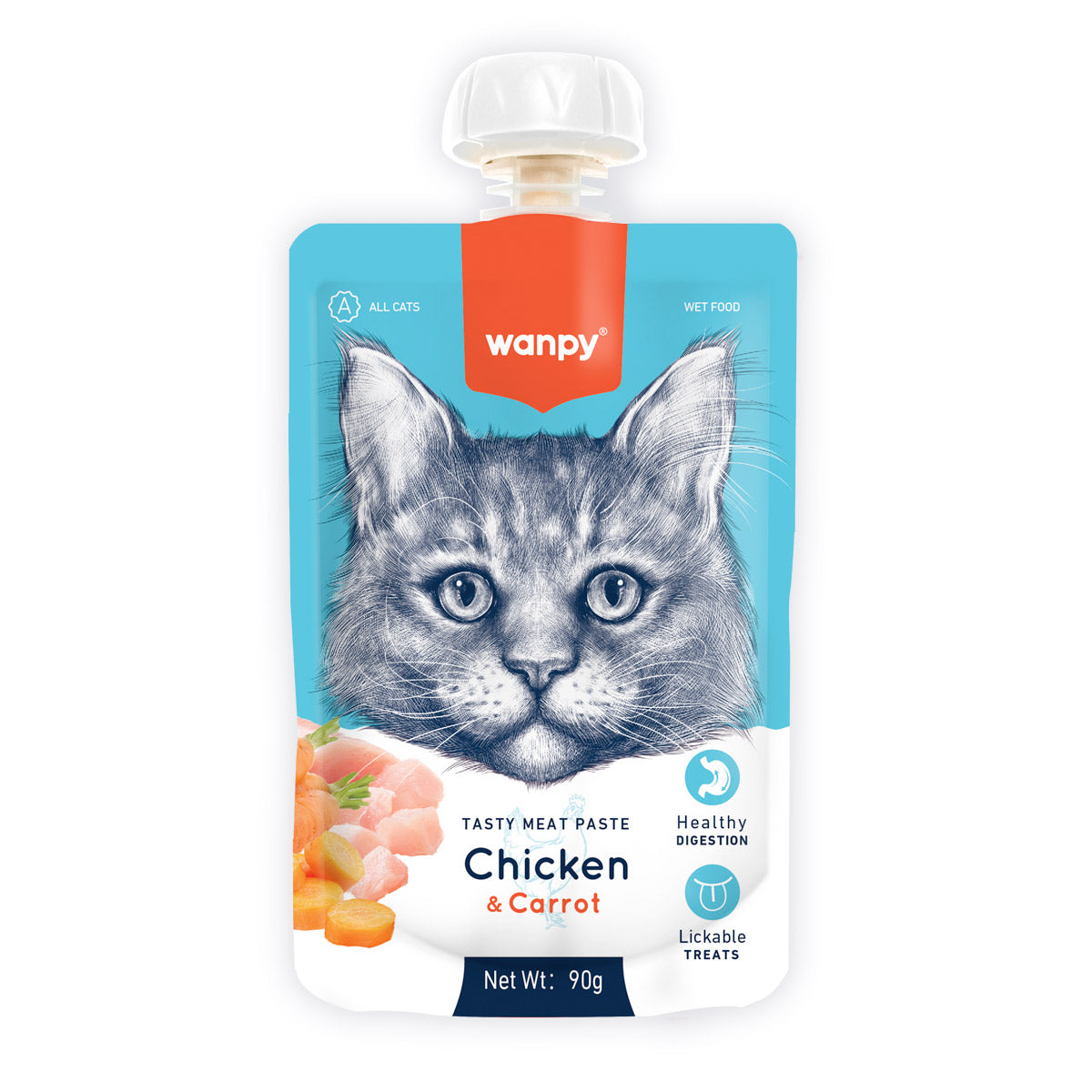 Wanpy Tasty Meat Paste Chicken with Carrot for Cats
