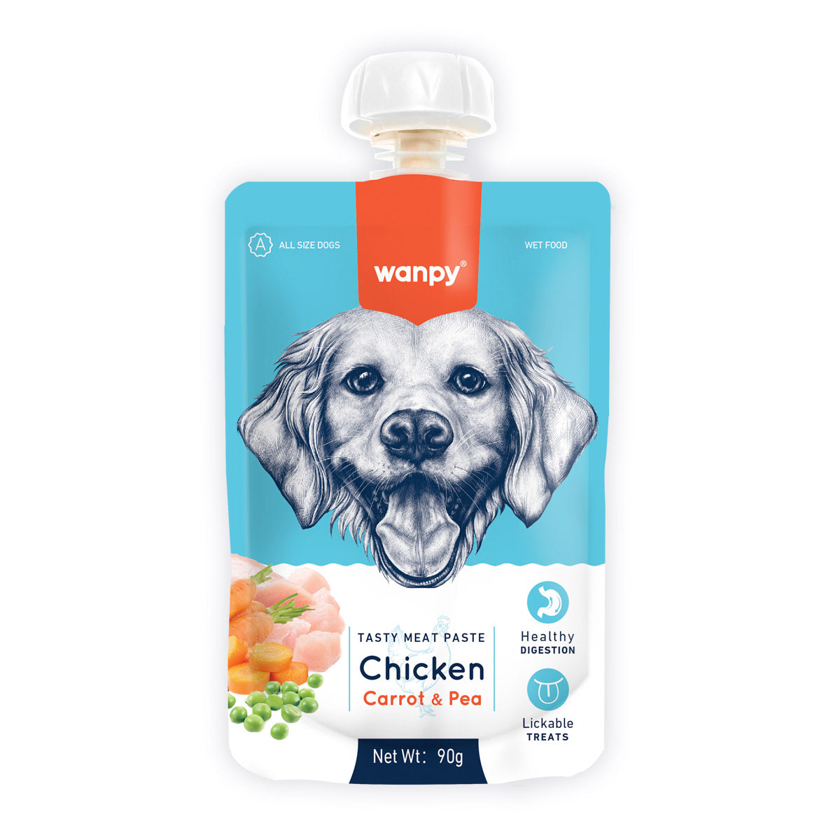 Wanpy Tasty Meat Paste Chicken with Carrot & Pea for Dogs