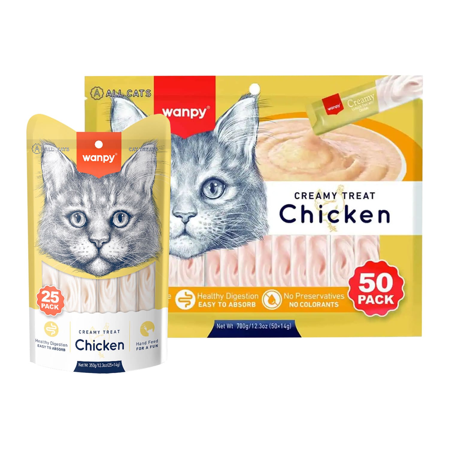 Wanpy Creamy Lickable Cat Treats – Chicken