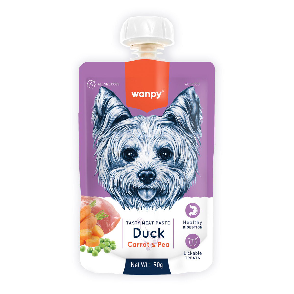 Wanpy Tasty Meat Paste Duck with Carrot & Pea for Dogs