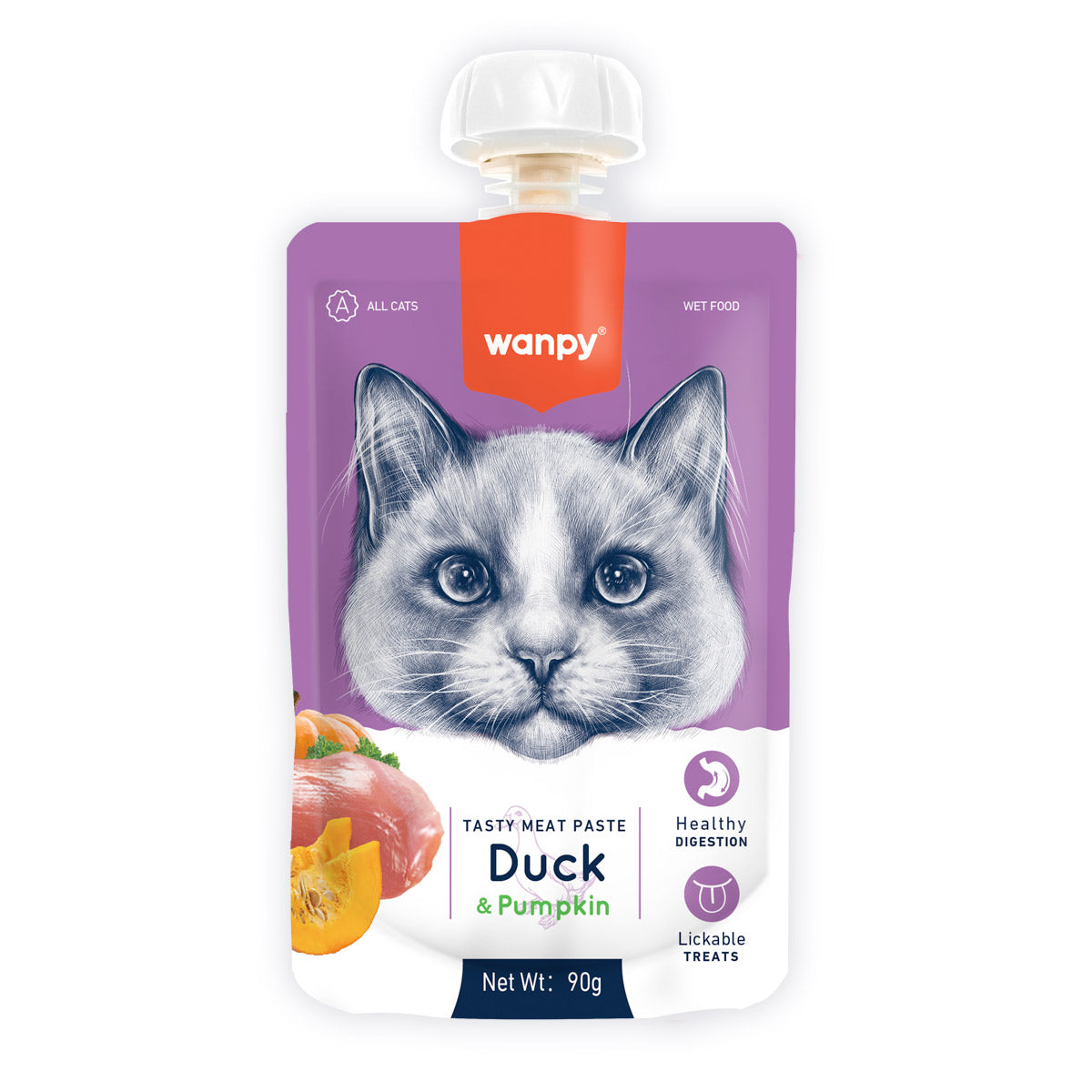 Wanpy Tasty Meat Paste Duck and Pumpkin for Cats