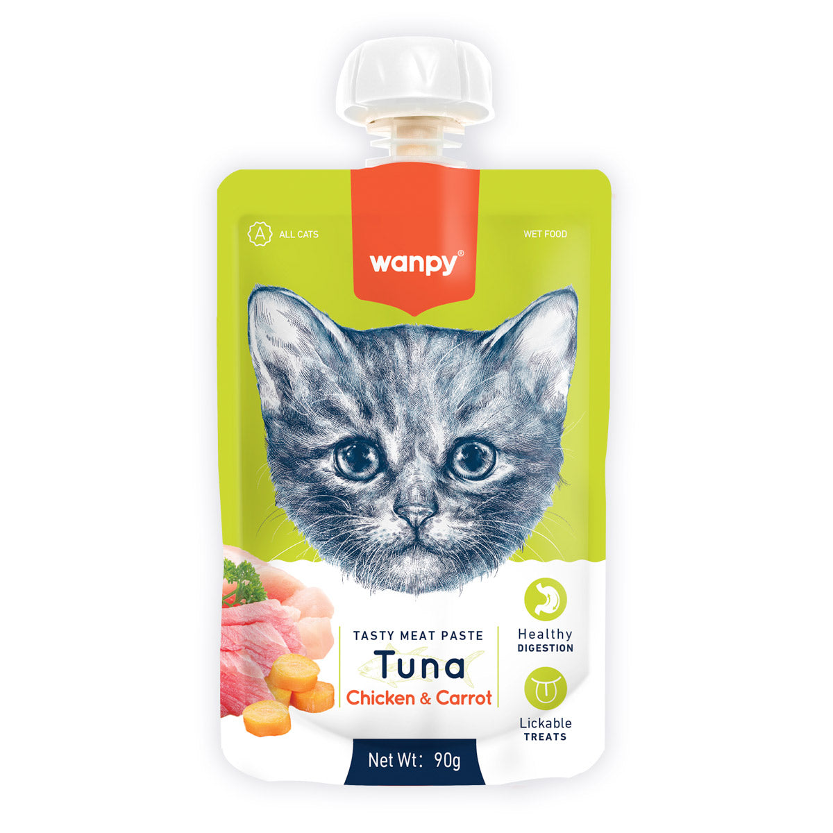 Wanpy Tasty Meat Paste Tuna, Chicken and Carrot for Cats