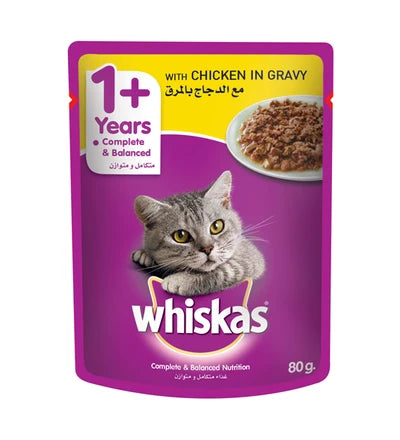 Whiskas Chicken in Gravy Wet Cat Food - 80G