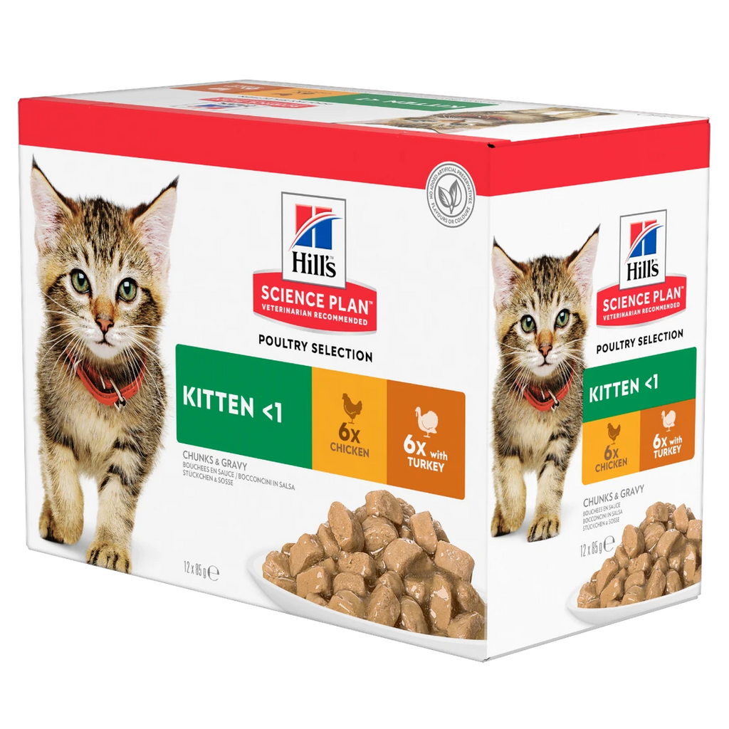 Hill's Science Plan Tender Chunks & Gravy Kitten Turkey Pouches