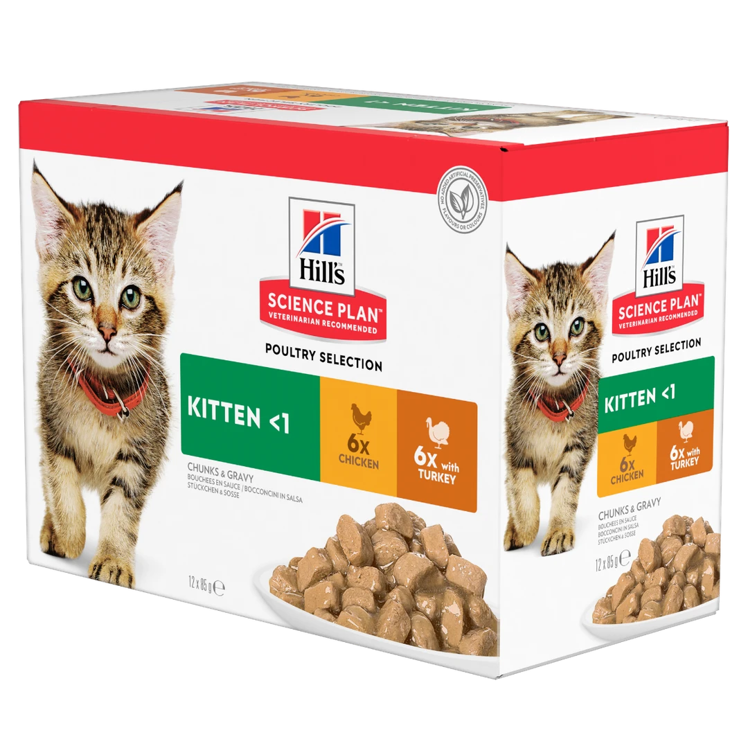 Hill's Science Plan Tender Chunks & Gravy Kitten Turkey Pouches