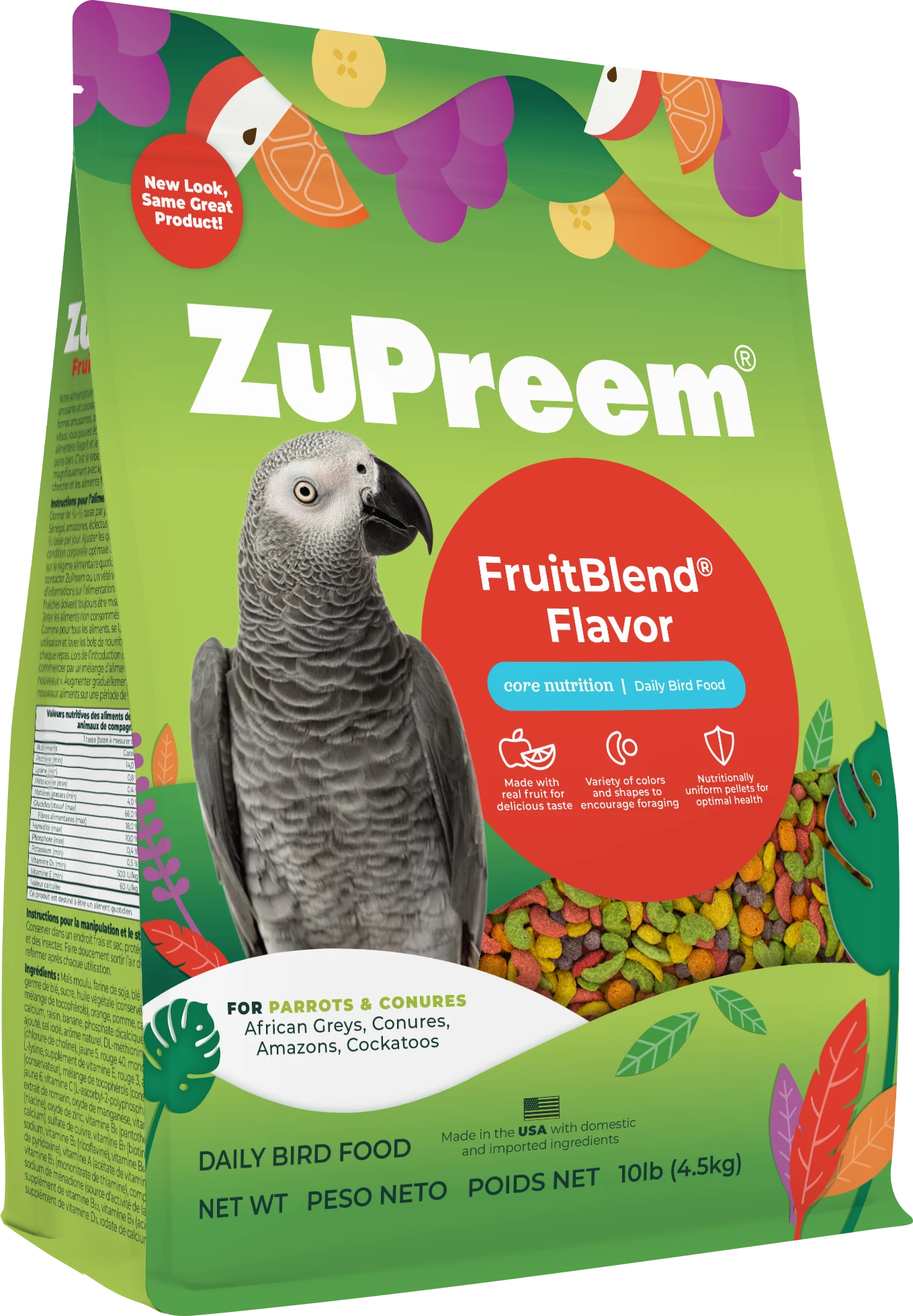 FruitBlend Flavor Medium & Large Parrot Food 10 lbs (4.54 kg)