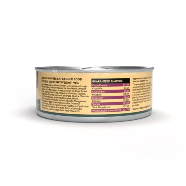 Zeal Grain Free Canned Cat Food 90g - (Venison Recipe)