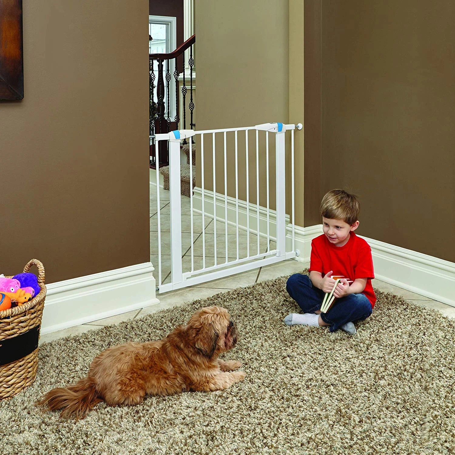 White Glow in the Dark Steel Pet Gate - 39"