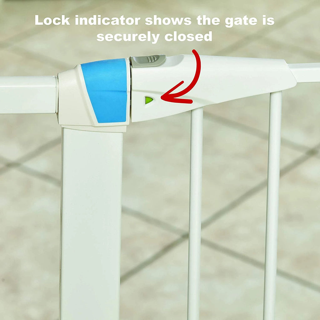 White Glow in the Dark Steel Pet Gate - 39"