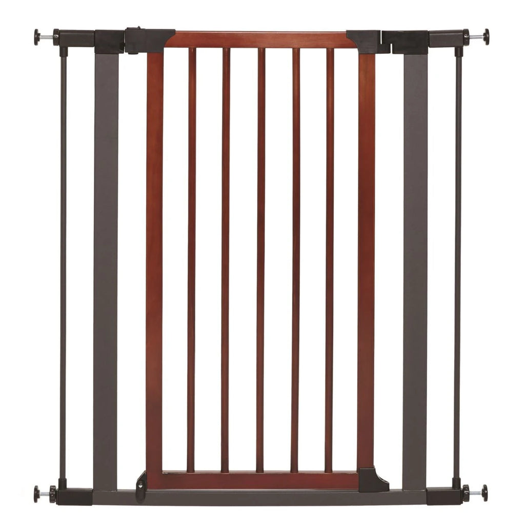 Steel Pet Gate with Decorative Wood Door - 39"