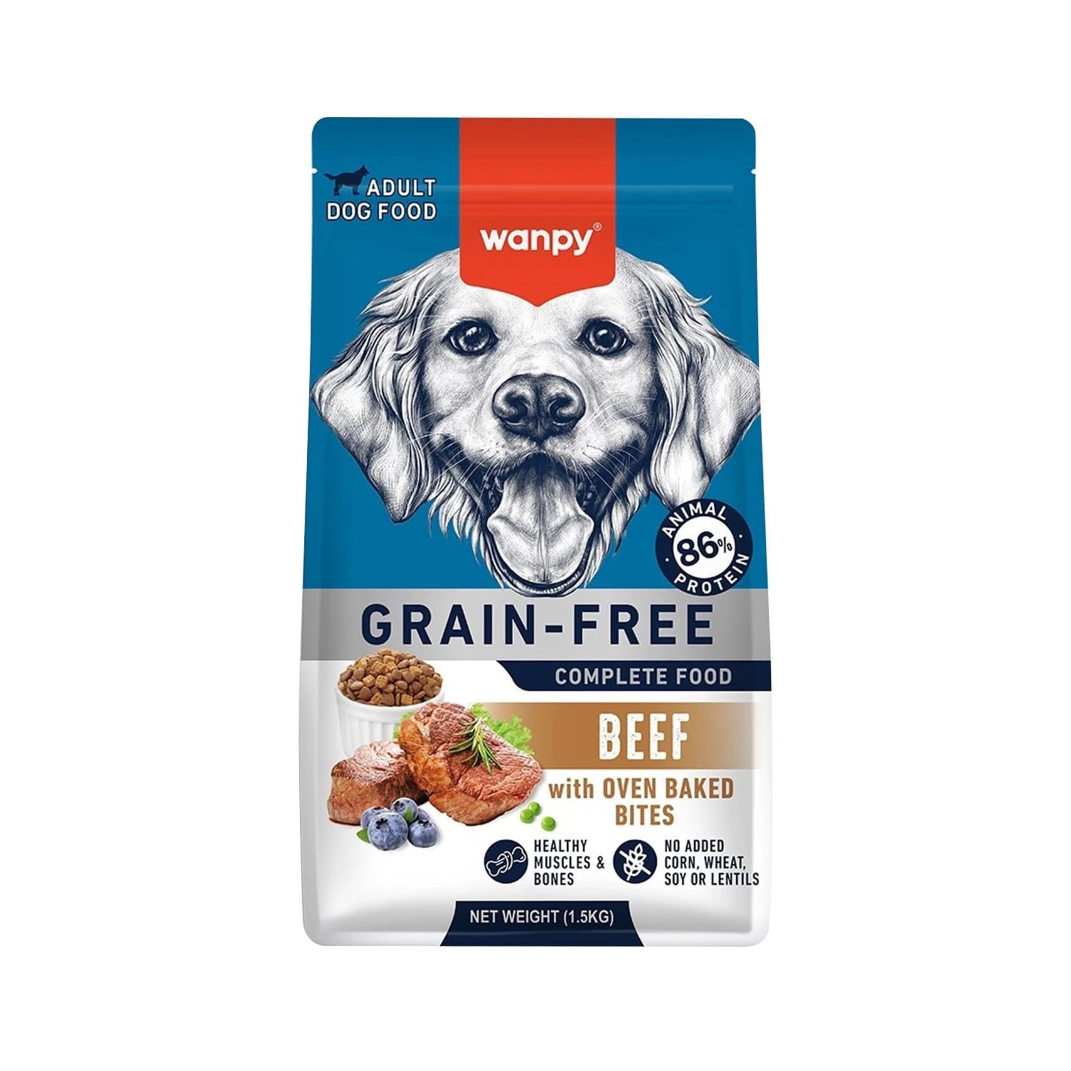 Wanpy Grain Free Complete Food for Adult Dog - Beef Recipe -