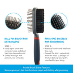 Double-Sided Brush Nylon Bristles & Pins for Dogs and Cats