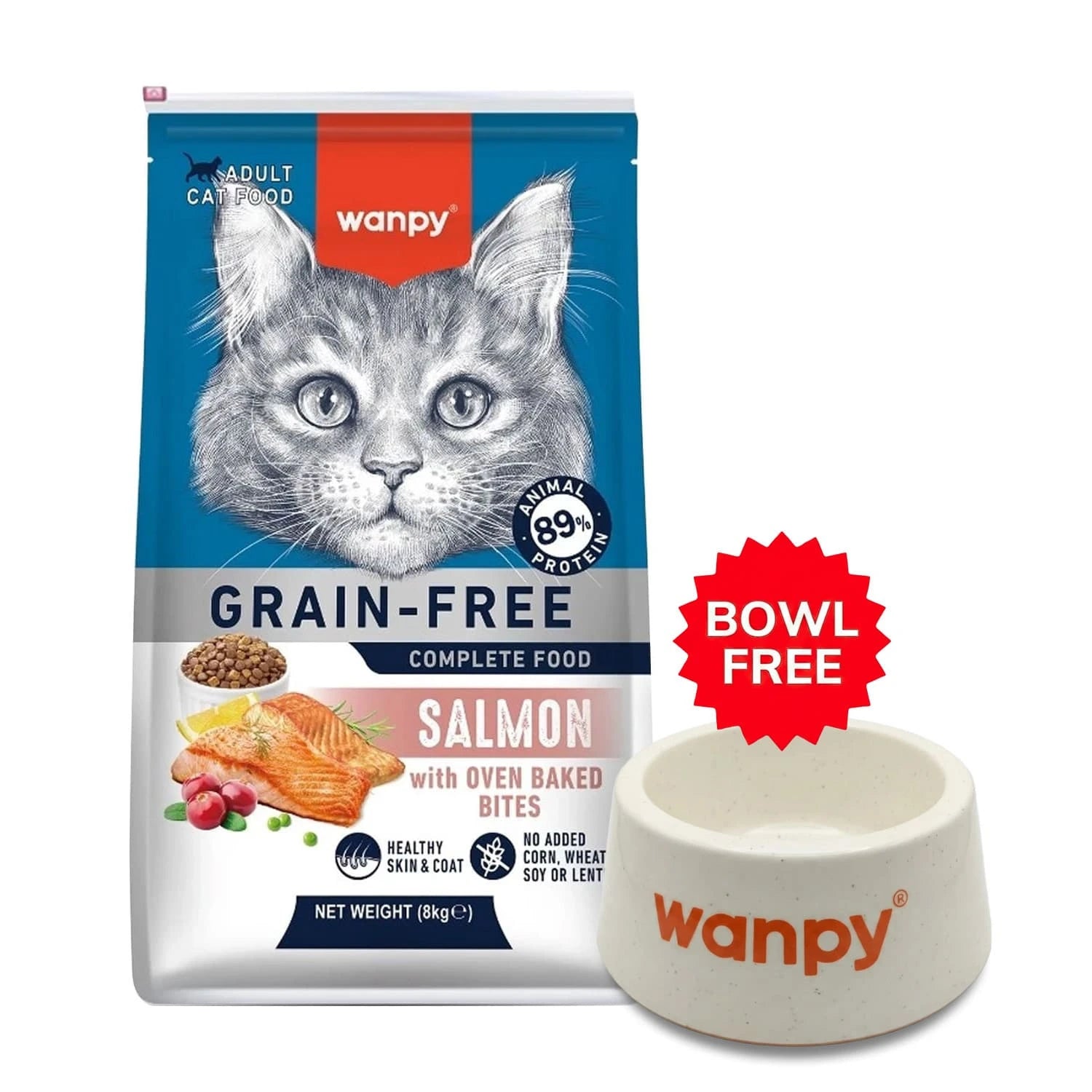 Wanpy Grain Free Complete Food for Adult Cat – Salmon Recipe