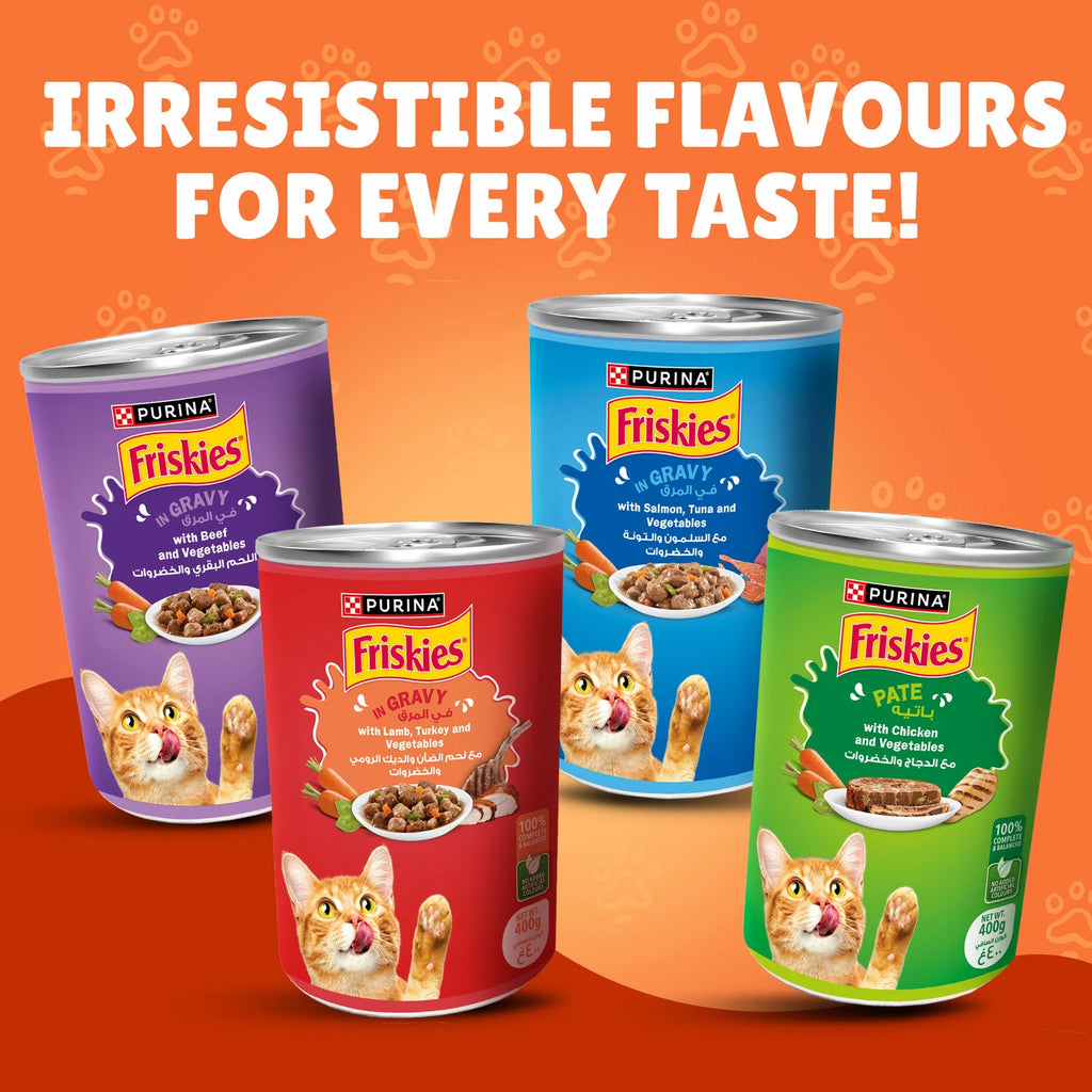 FRISKIES CAT BEEF WITH VEG 400G- CAN