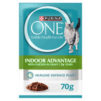 PURINA ONE ADULT INDOOR CHICKEN WET FOOD POUCH (70GX 12)