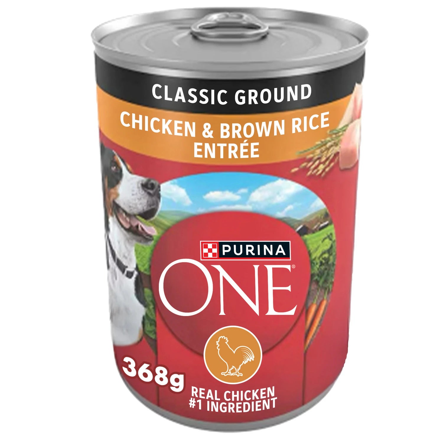 Purina One Classic Ground Chicken & Brown Rice Wet Dog Food 368 g