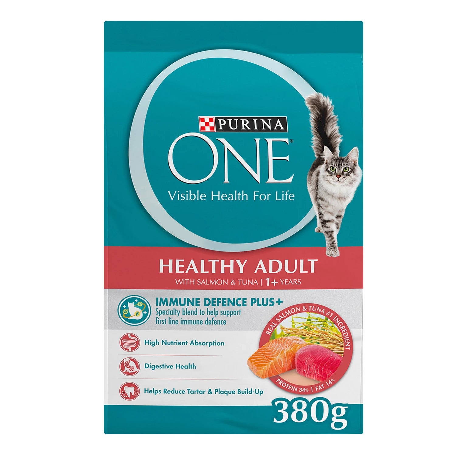 PURINA ONE Adult with Salmon & Tuna 1+ Year Dry Cat Food