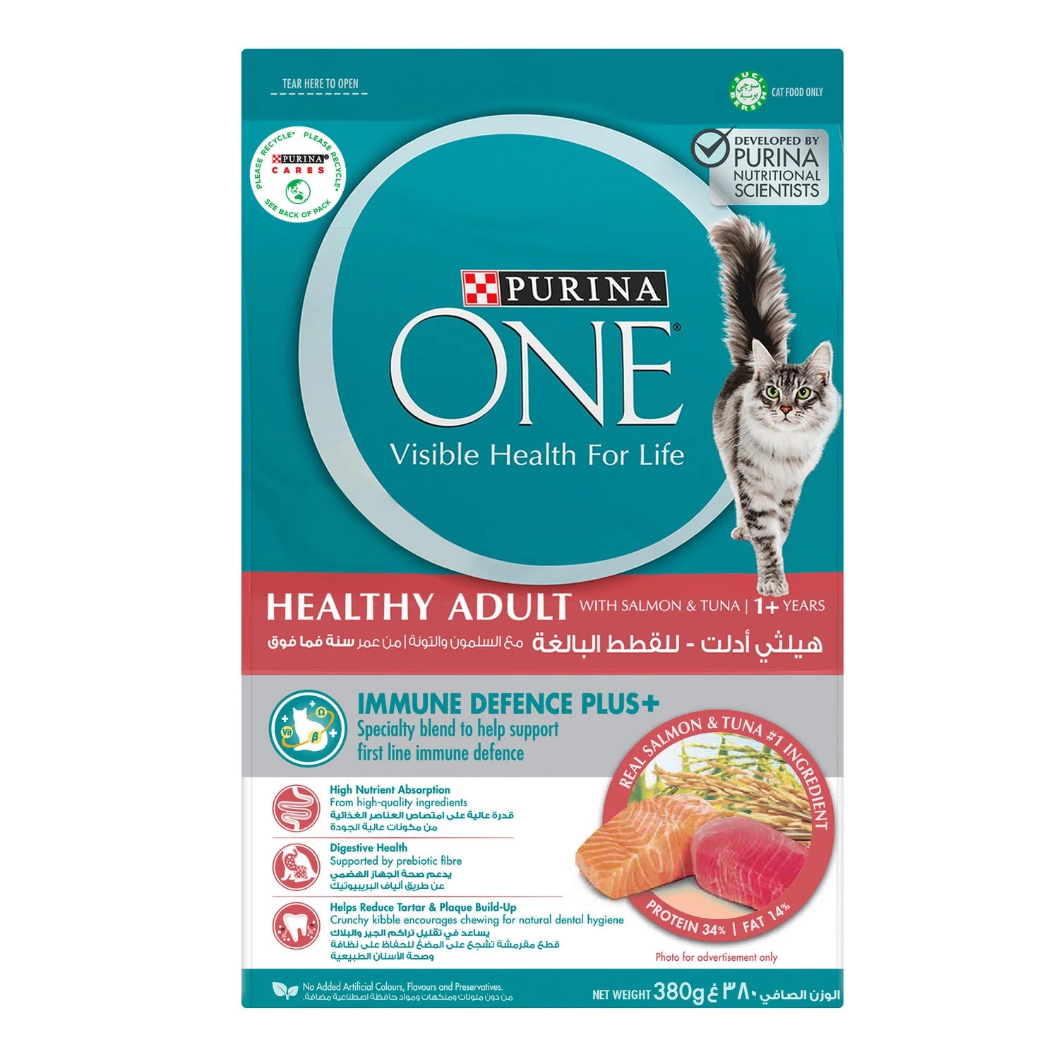 PURINA ONE Adult with Salmon & Tuna 1+ Year Dry Cat Food