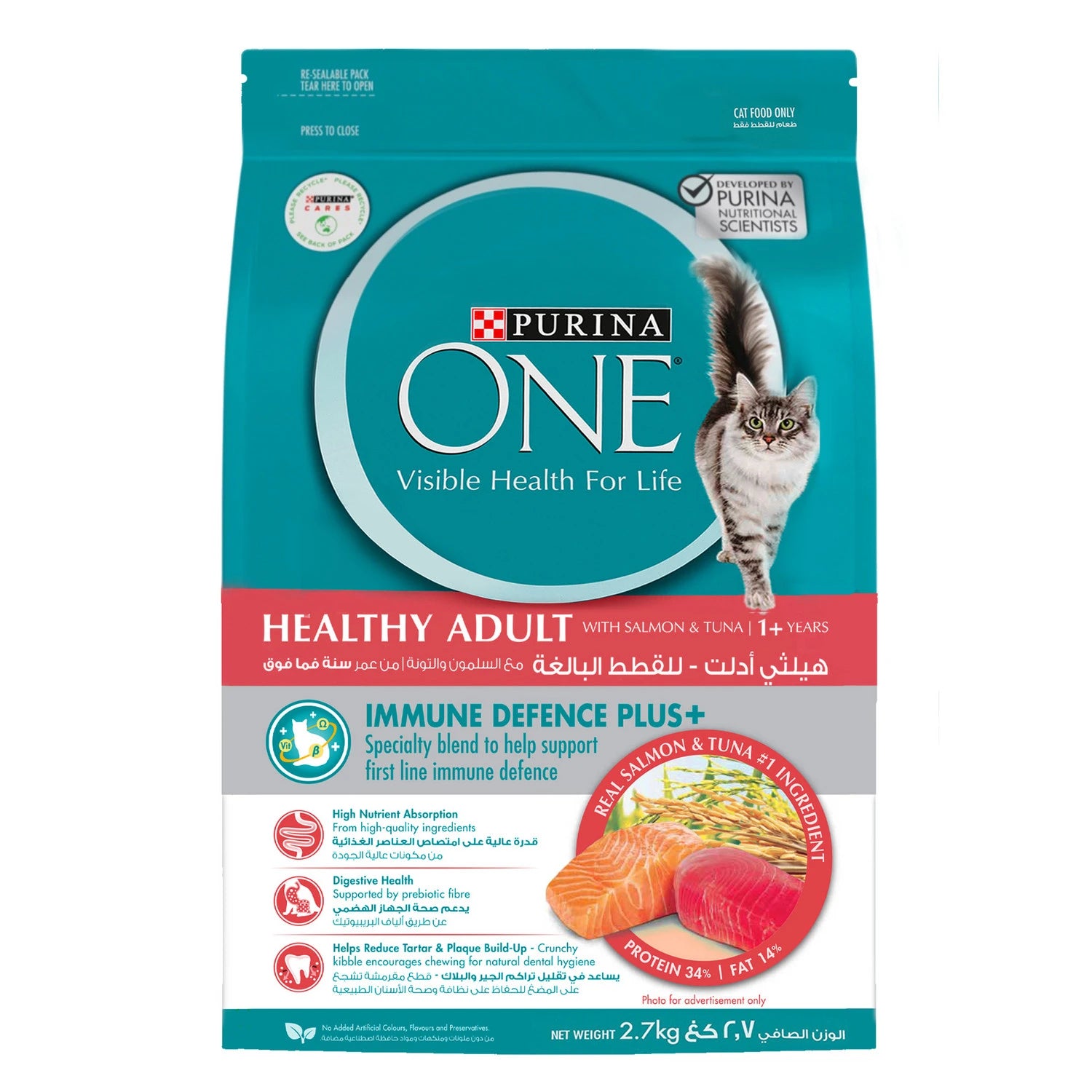 PURINA ONE Adult with Salmon & Tuna 1+ Year Dry Cat Food