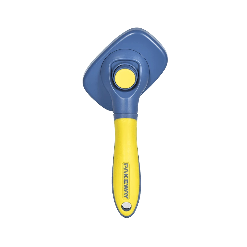 Routable Self Slicker Pet Grooming Brush-19.1x9.6 x5.4 Cm-Blue/Yellow