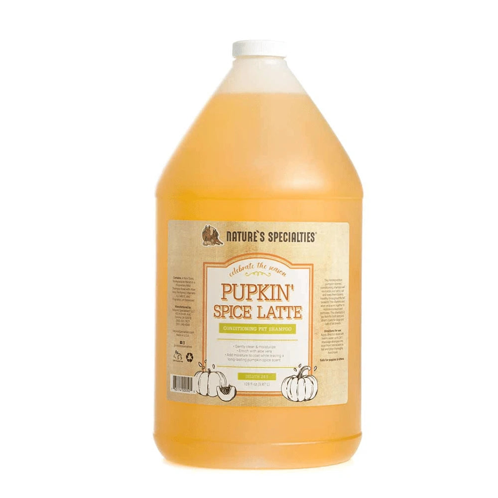 Natures Specialties Pupkin' Spice Latte Shampoo Gallon for Dogs & Cats-