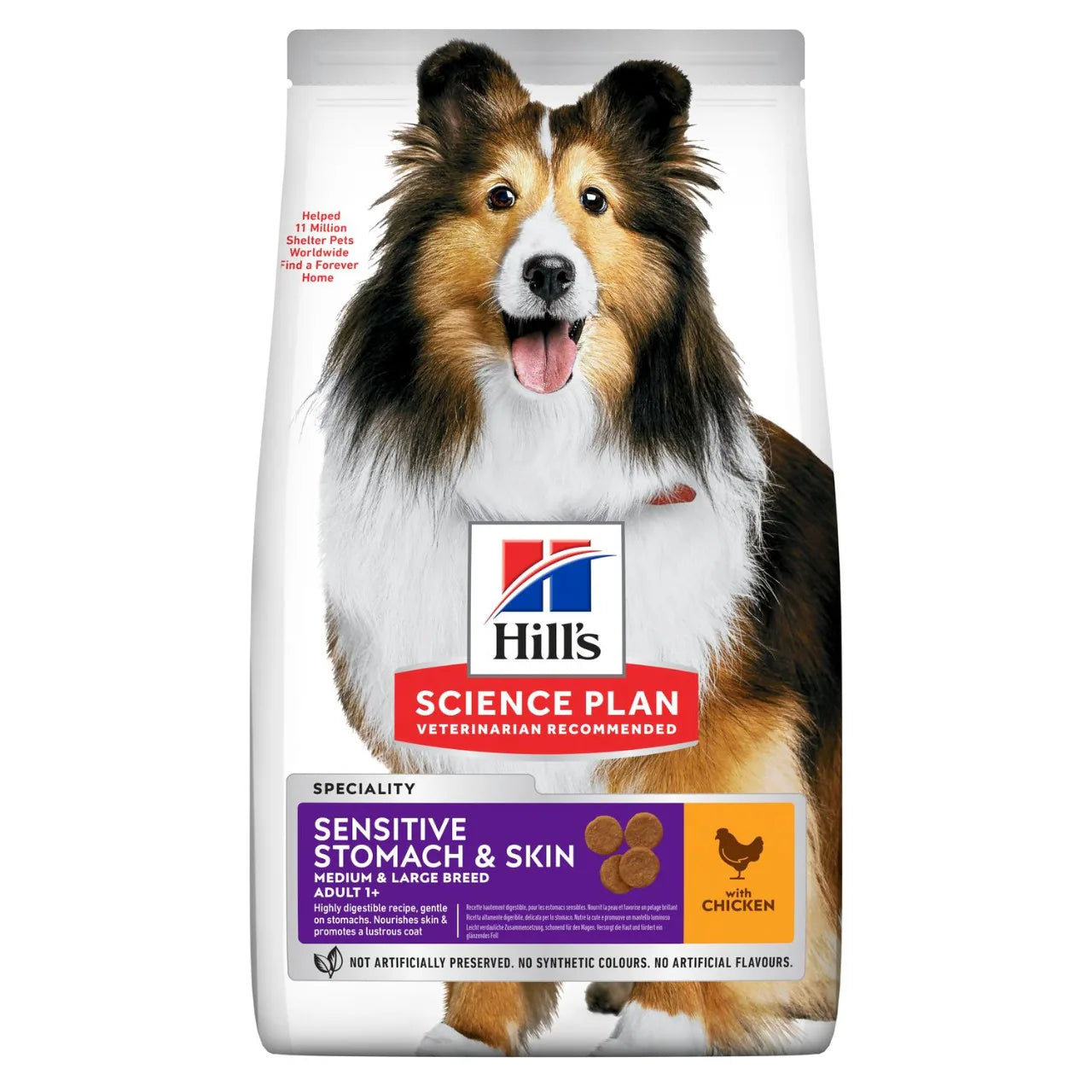 Hill's Science Plan Sensitive Stomach & Skin Medium Adult Dog Food with Chicken 2.5kg Dry