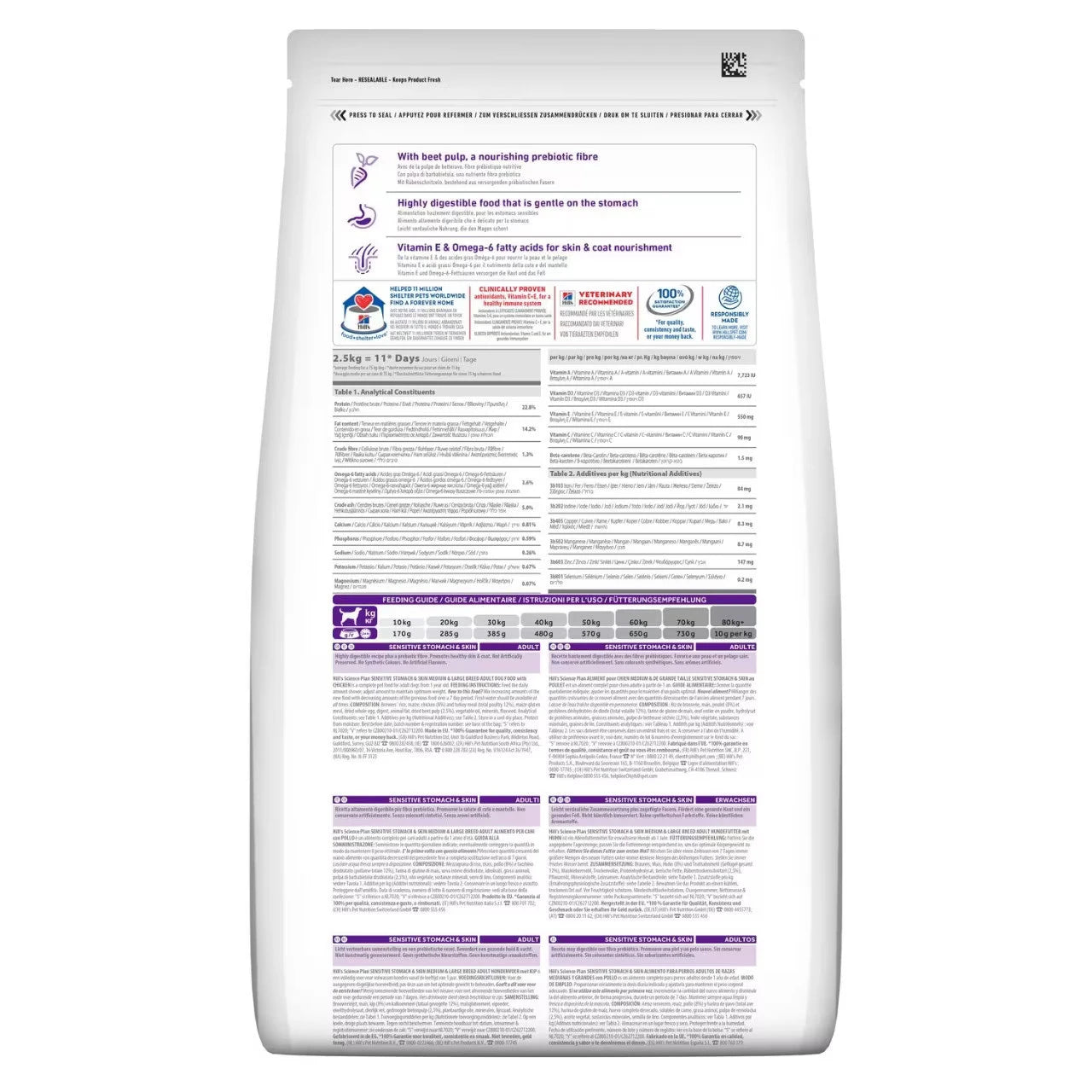 Hill's Science Plan Sensitive Stomach & Skin Medium Adult Dog Food with Chicken 2.5kg Dry