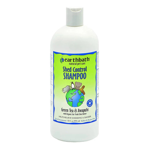 Earthbath® Shed Control Shampoo, Green Tea & Awapuhi with Organic Fair Trade Shea Butter, Helps Relieve Shedding & Dander, Made in USA - 32 oz
