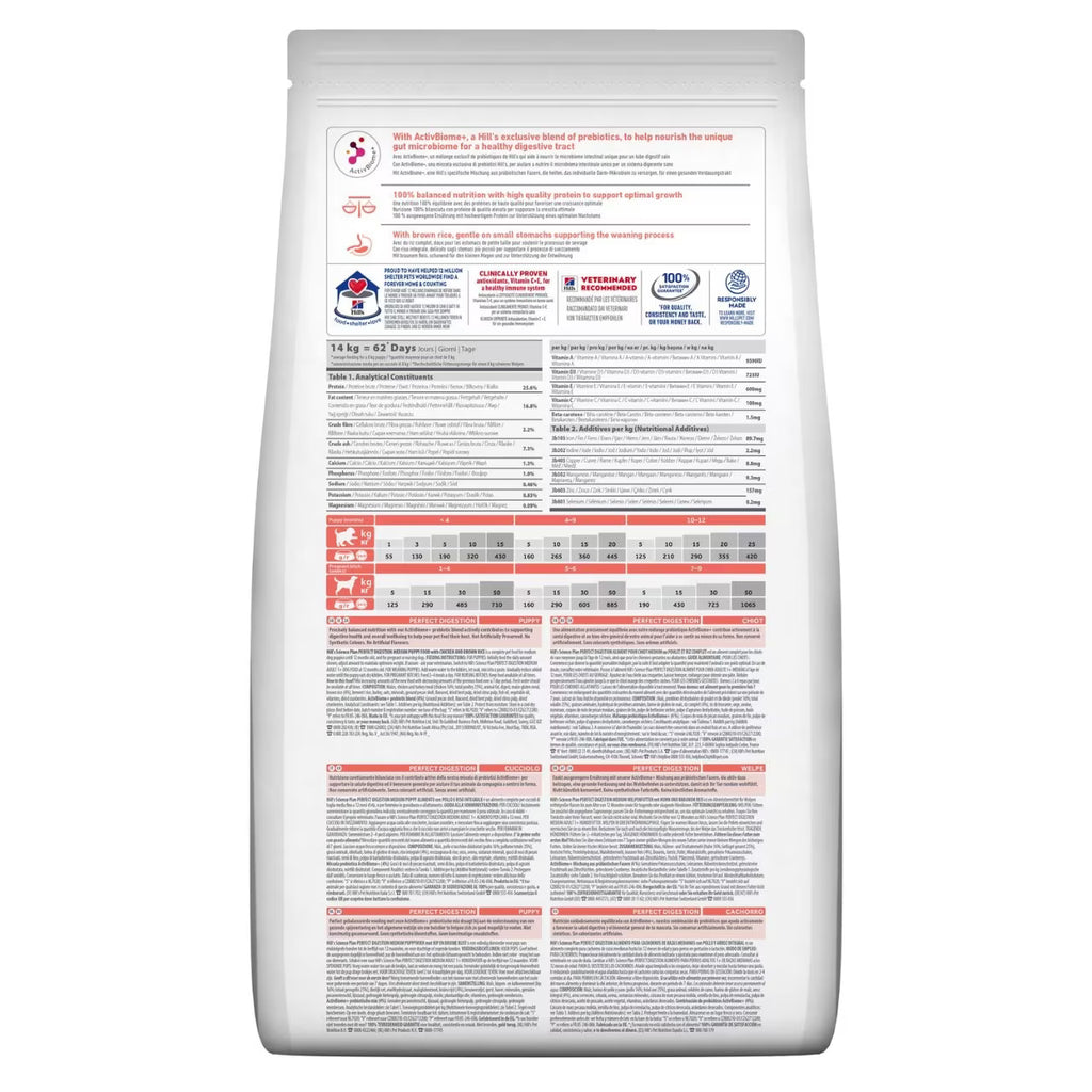 Hill's Science Plan Perfect Digestion Medium Puppy Dry Food With Chicken And Brown Rice