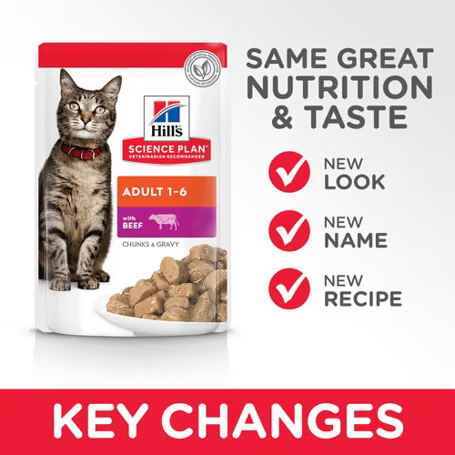 Hill's Science Plan Adult Wet Cat Food Beef Pouches