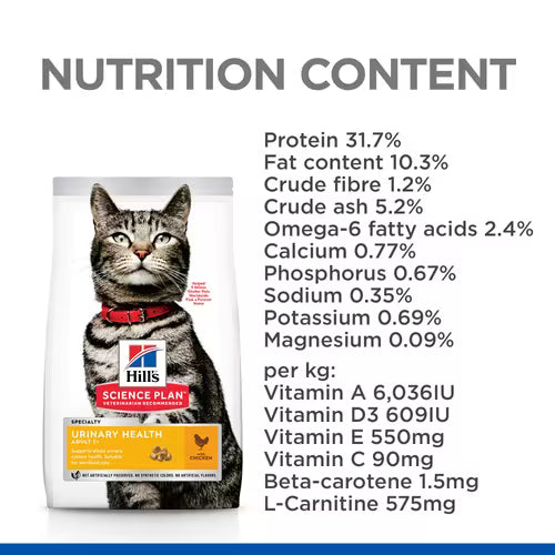 Hill's Science Plan Urinary Health Adult Cat Food with Chicken