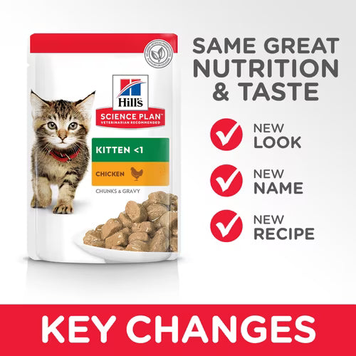 Hill's Science Plan Tender Chunks & Gravy Kitten Chicken Pouches