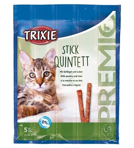 Trixie Premio Stick Quintett Poultry & Liver Cat Treats - 5X5G