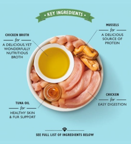 Lily's Kitchen Shredded Fillets Chicken & Mussels in Broth Wet Cat Food