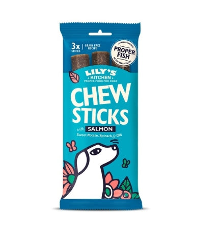 Lily's Kitchen Dog Chew Sticks w/ Salmon Dog Treats - SALMON/120G