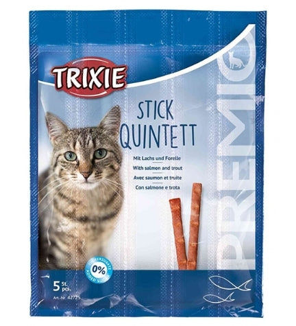Trixie Premio Stick Quintett Salmon & Trout Cat Treats - 5X5G
